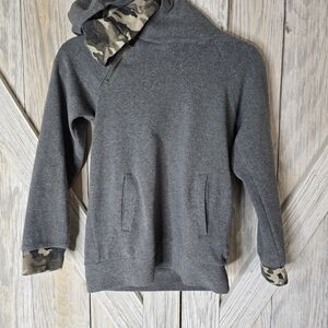 Gray Camo-Accent Girls Hoodie